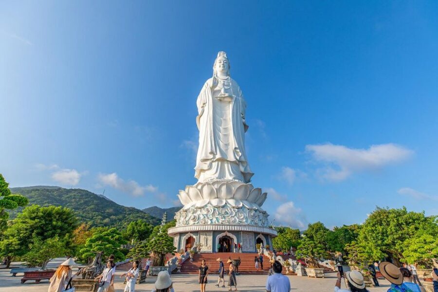From Hoi An: Day Tour of My Son Temples and Marble Mountain - Chùa Linh Ứng on Marble Mountain: the pagoda with sea-side presence