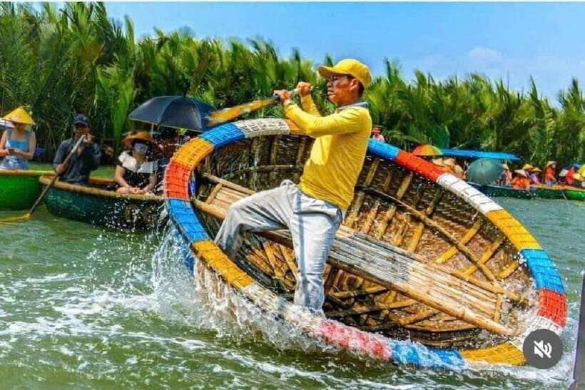 Hoi An: Basket Boat Ride in the BẢY MẪU Coconut Forest - The welcome moment: beverage, gear, then straight to the river