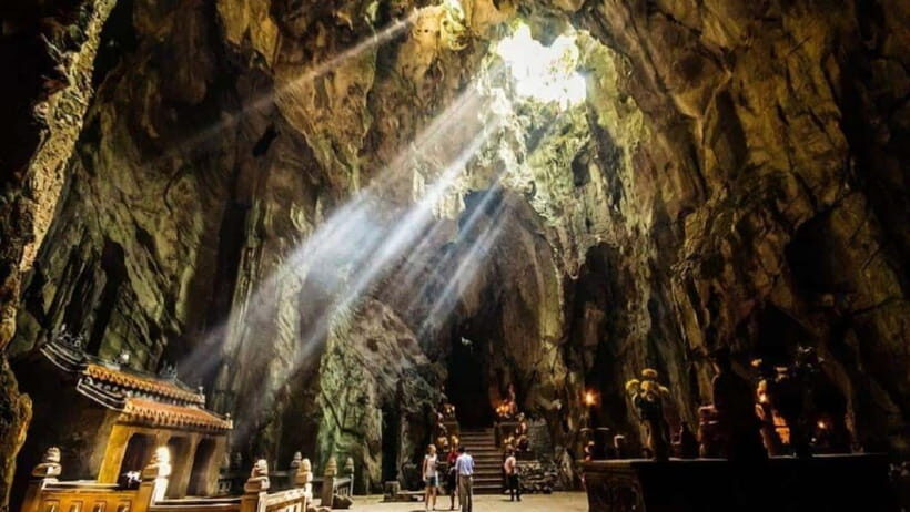 Hoi An/Da Nang: Marble Mountains, Lady Buddha & My Son Trip - Climbing to the pagodas: 19th-century workmanship with payoff views