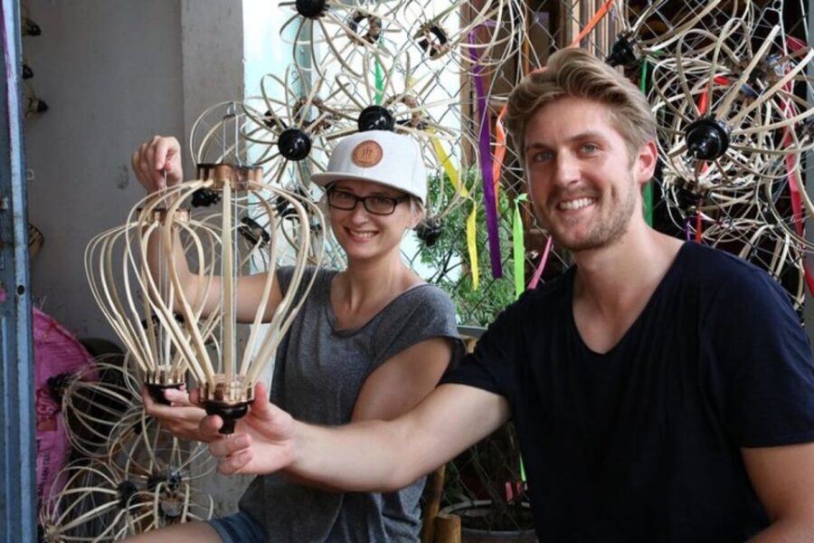 Hoi An: Foldable Lantern Making Class with Acrylic Painting - Welcome tea and dry crispy coconut before you start