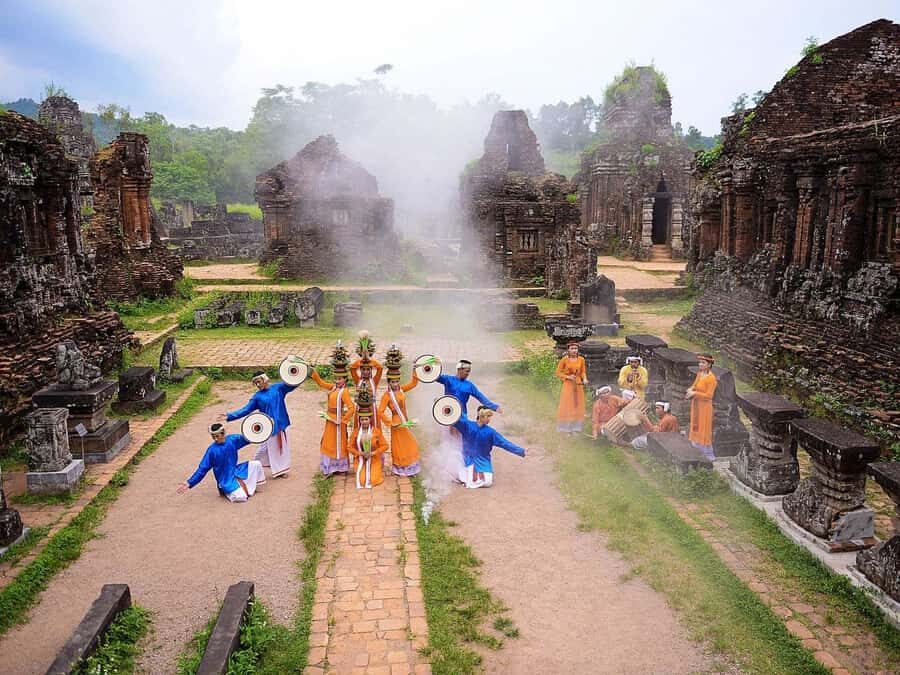 Hoi An: My Son Sanctuary with Basket Boat and Lunch Options - Entering My Son: temples, electric car transfer, and a guide who tells stories